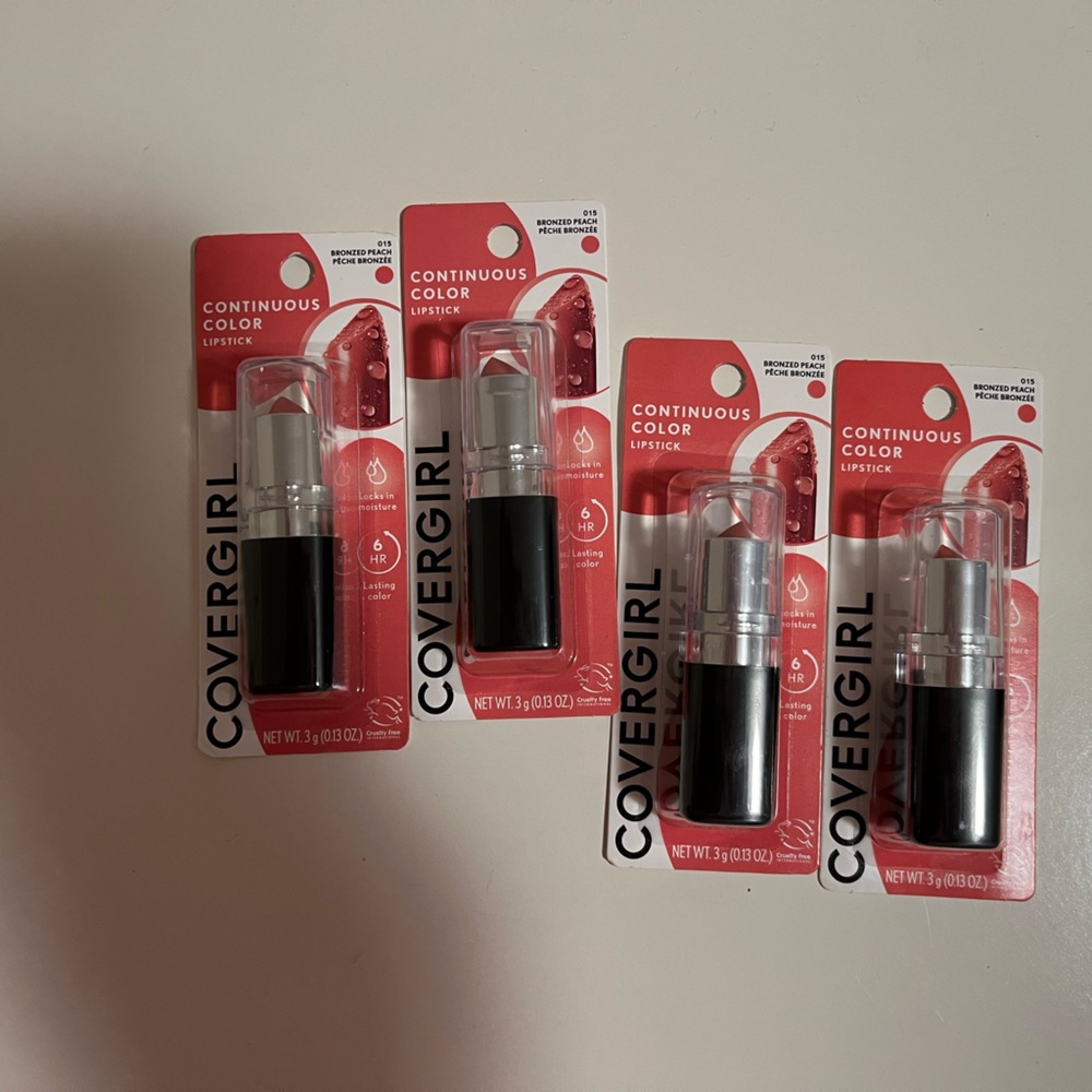 4 New Covergirl Continuous Lipstick 015 Bronzed Peach